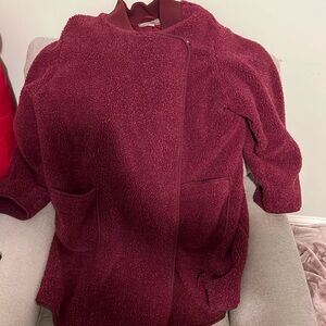 Burgundy Fleece Coat- Like New!!!